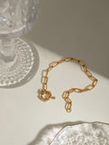 18K Gold-Plated Stainless Steel Chain Bracelet - Trendsi