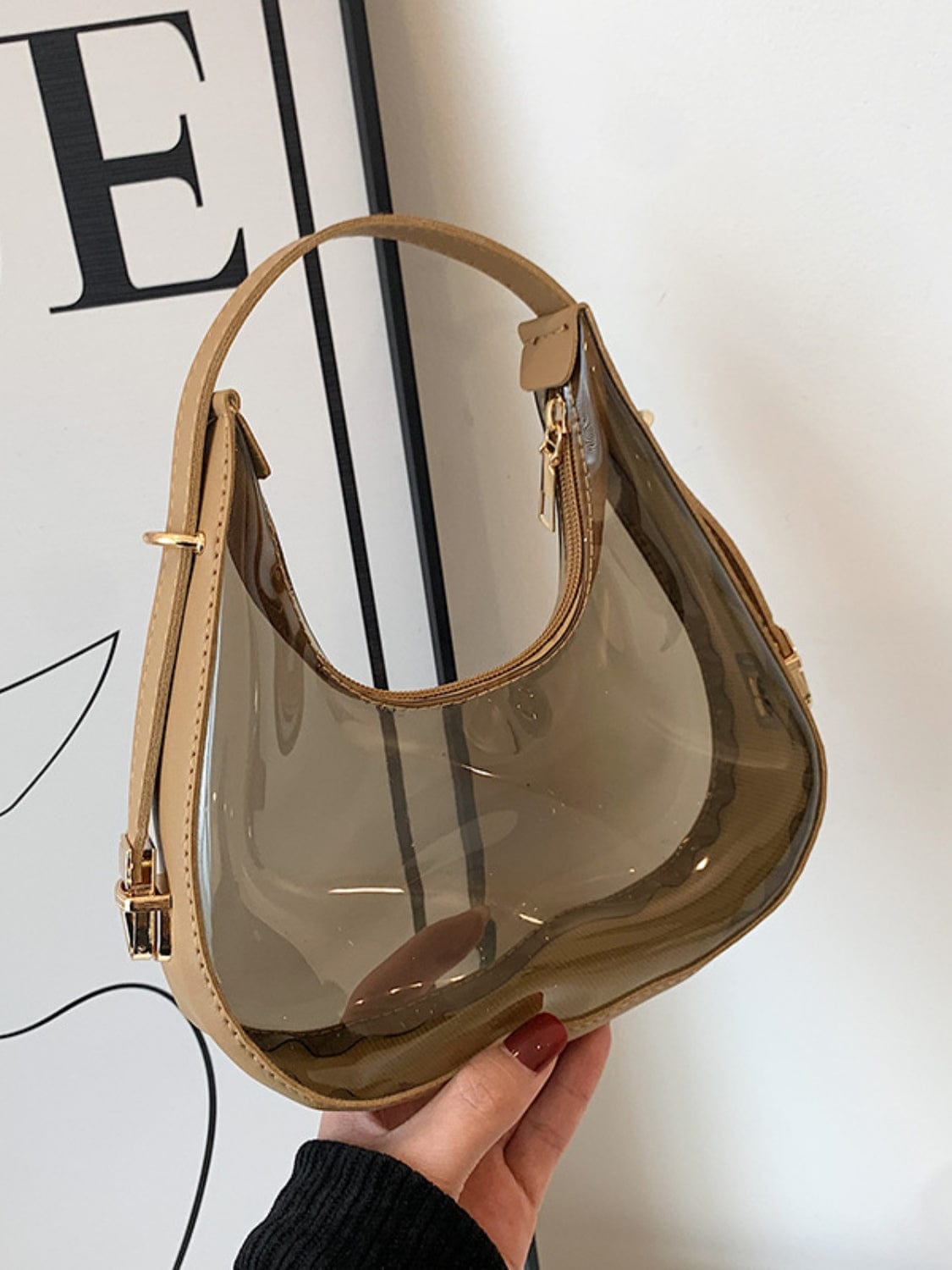 PU Leather PVC Shoulder Bag - Trendsi