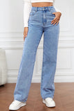 High Waist Straight Jeans - Flyclothing LLC