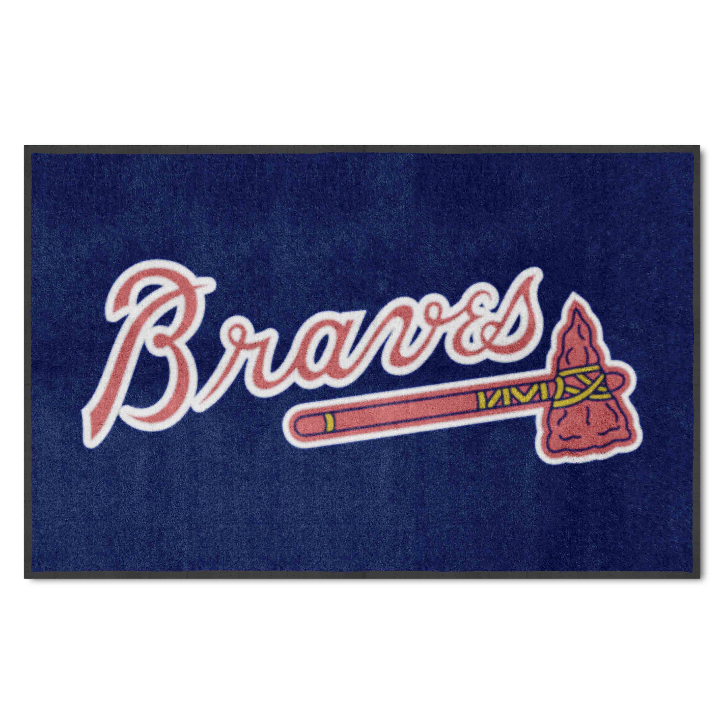 Atlanta Braves 4X6 High-Traffic Mat with Durable Rubber Backing - Landscape Orientation