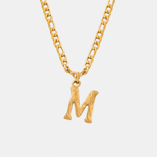 Titanium Steel Letter Pendant Necklace Trendsi