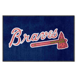 Atlanta Braves 4X6 High-Traffic Mat with Durable Rubber Backing - Landscape Orientation - Atlanta Braves