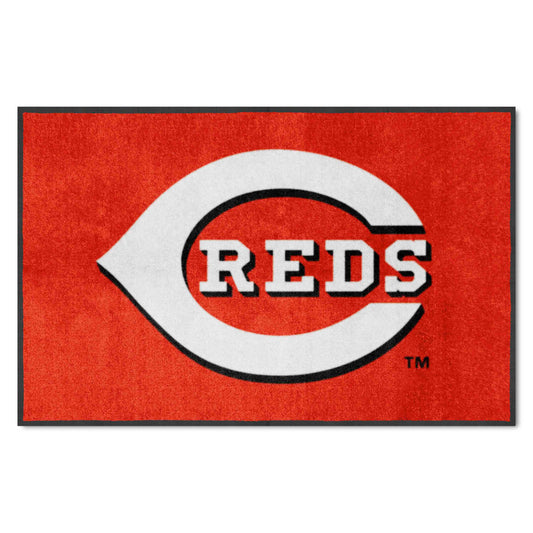 Cincinnati Reds 4X6 High-Traffic Mat with Durable Rubber Backing - Landscape Orientation