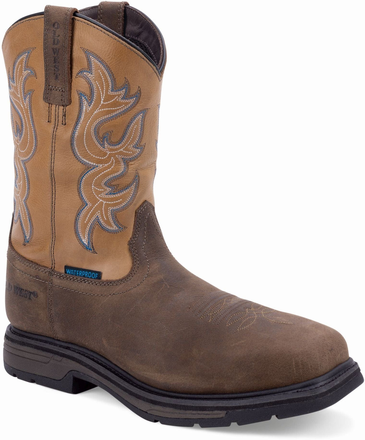 Old West Washed Brown Foot Pisa Tan Shaft Men's Work Boots - Old West