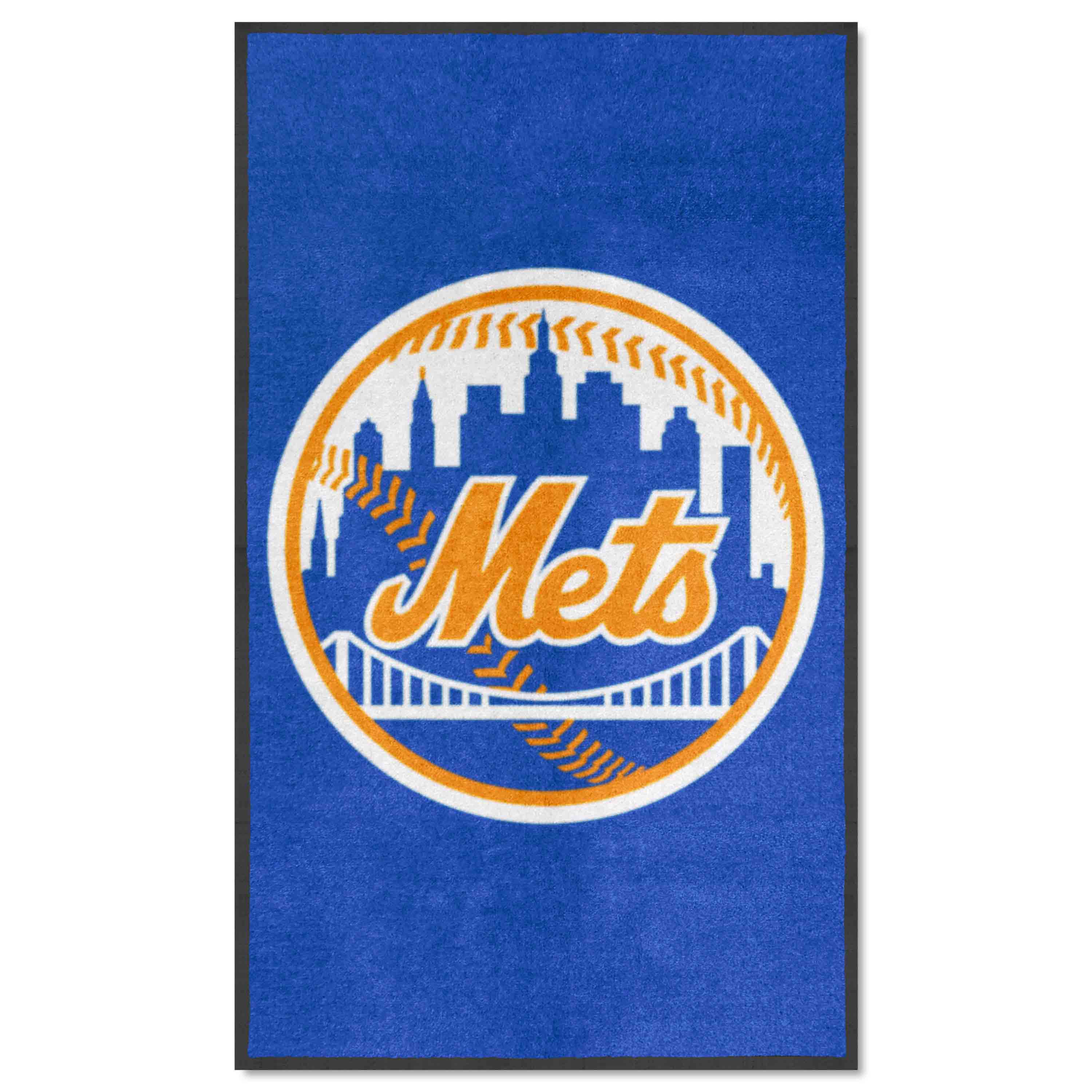 New York Mets 3X5 High-Traffic Mat with Durable Rubber Backing - Portrait Orientation - New York Mets