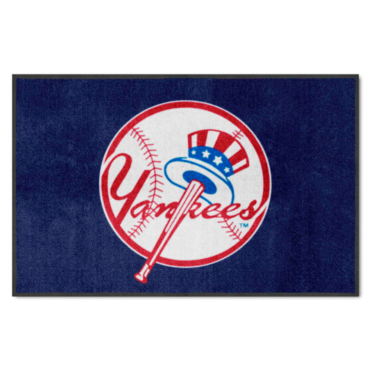 New York Yankees 4X6 High-Traffic Mat with Durable Rubber Backing - Landscape Orientation