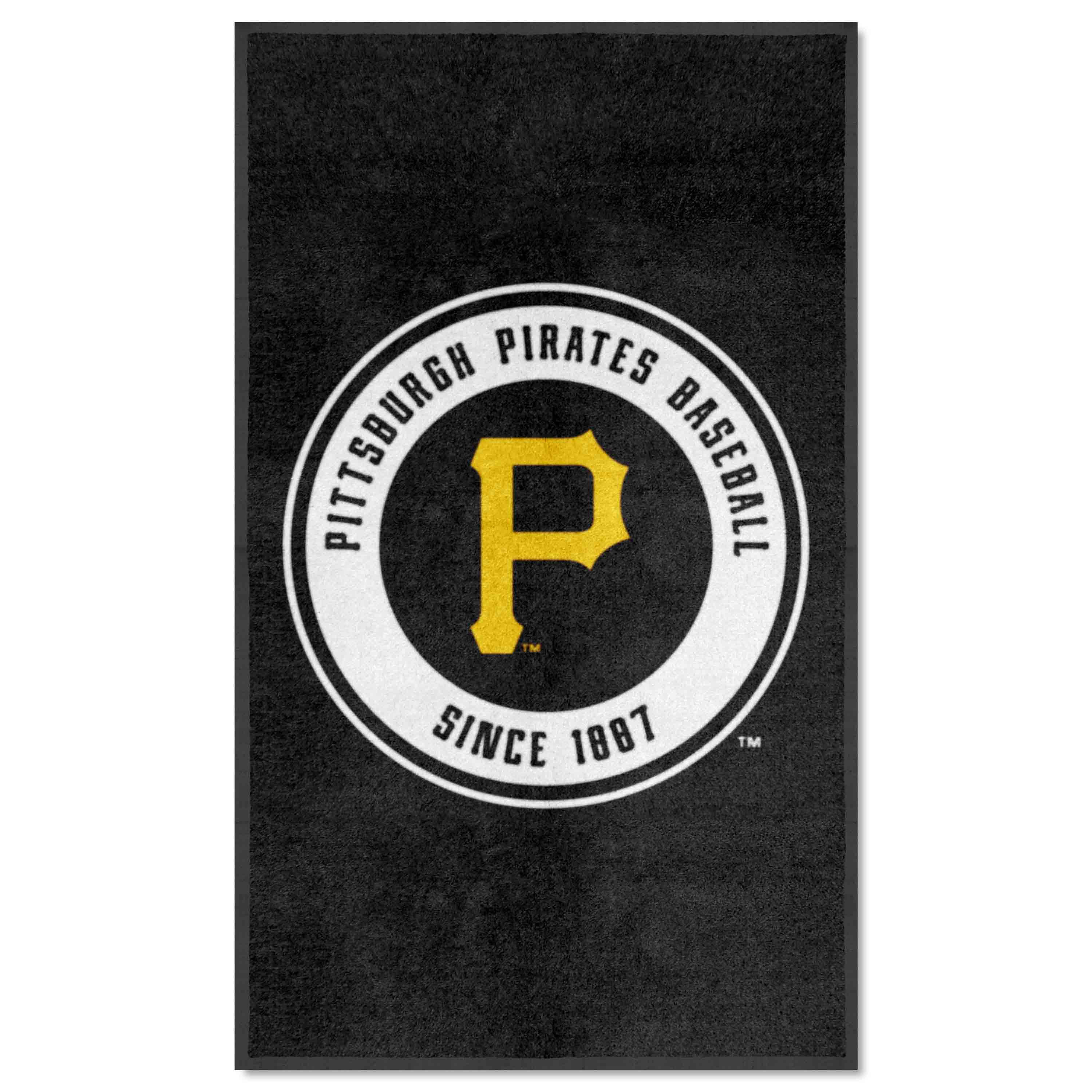 Pittsburgh Pirates 3X5 High-Traffic Mat with Durable Rubber Backing - Portrait Orientation