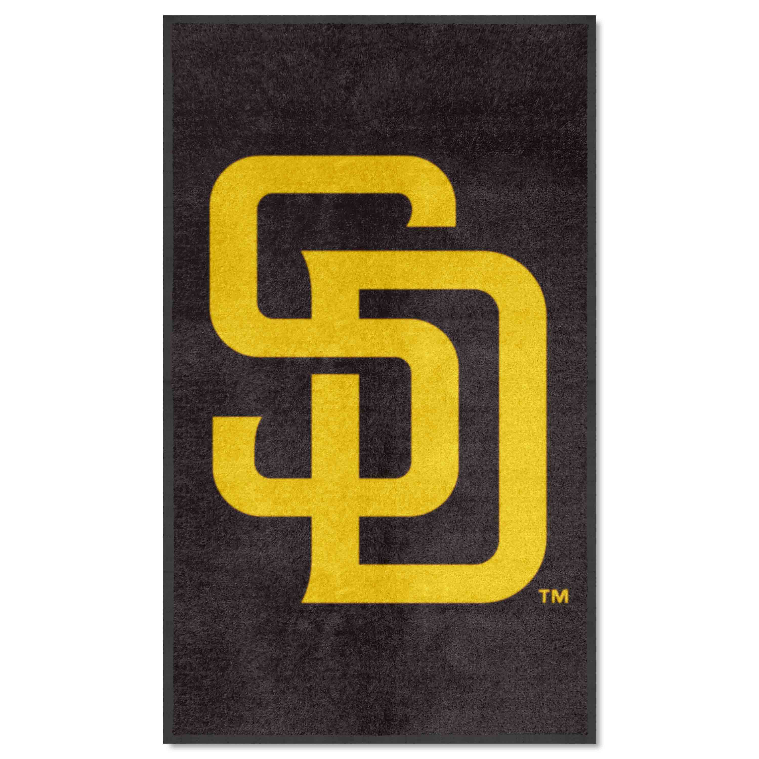 San Diego Padres 3X5 High-Traffic Mat with Durable Rubber Backing - Portrait Orientation