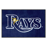 Tampa Bay Rays 4X6 High-Traffic Mat with Durable Rubber Backing - Landscape Orientation