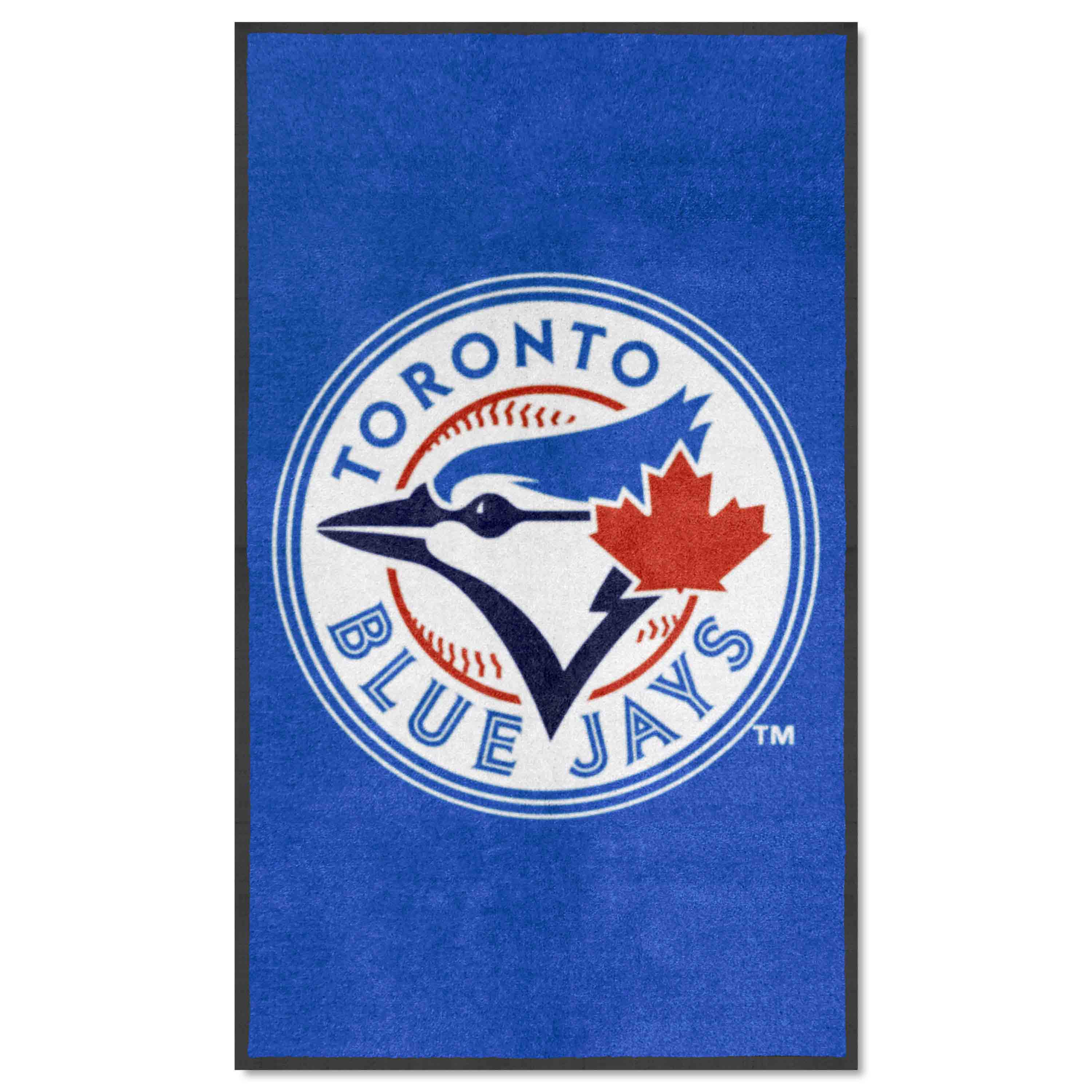 Toronto Blue Jays 3X5 High-Traffic Mat with Durable Rubber Backing - Portrait Orientation