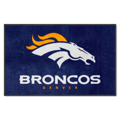 Denver Broncos 4X6 High-Traffic Mat with Durable Rubber Backing - Landscape Orientation