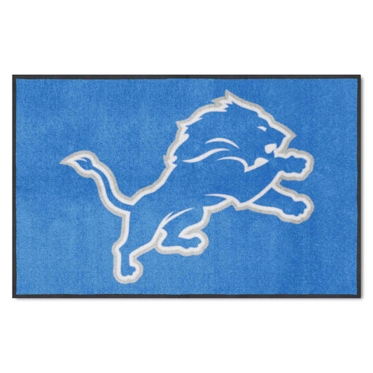 Detroit Lions 4X6 High-Traffic Mat with Durable Rubber Backing - Landscape Orientation