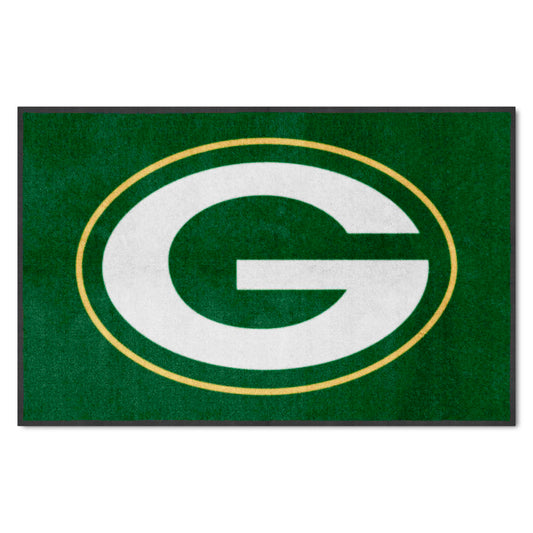 Green Bay Packers 4X6 High-Traffic Mat with Durable Rubber Backing - Landscape Orientation