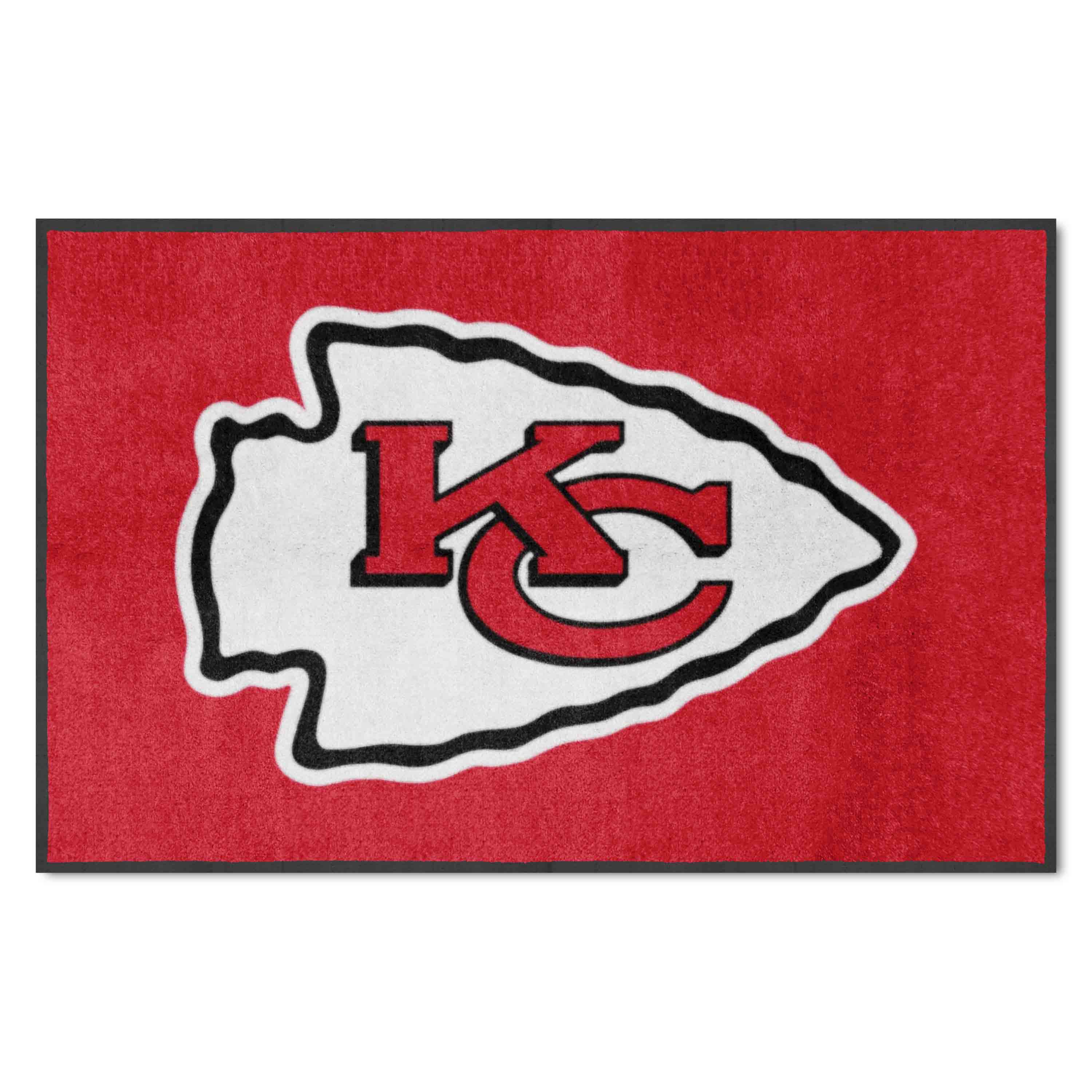 Kansas City Chiefs 4X6 High-Traffic Mat with Durable Rubber Backing - Landscape Orientation