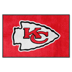 Kansas City Chiefs 4X6 High-Traffic Mat with Durable Rubber Backing - Landscape Orientation