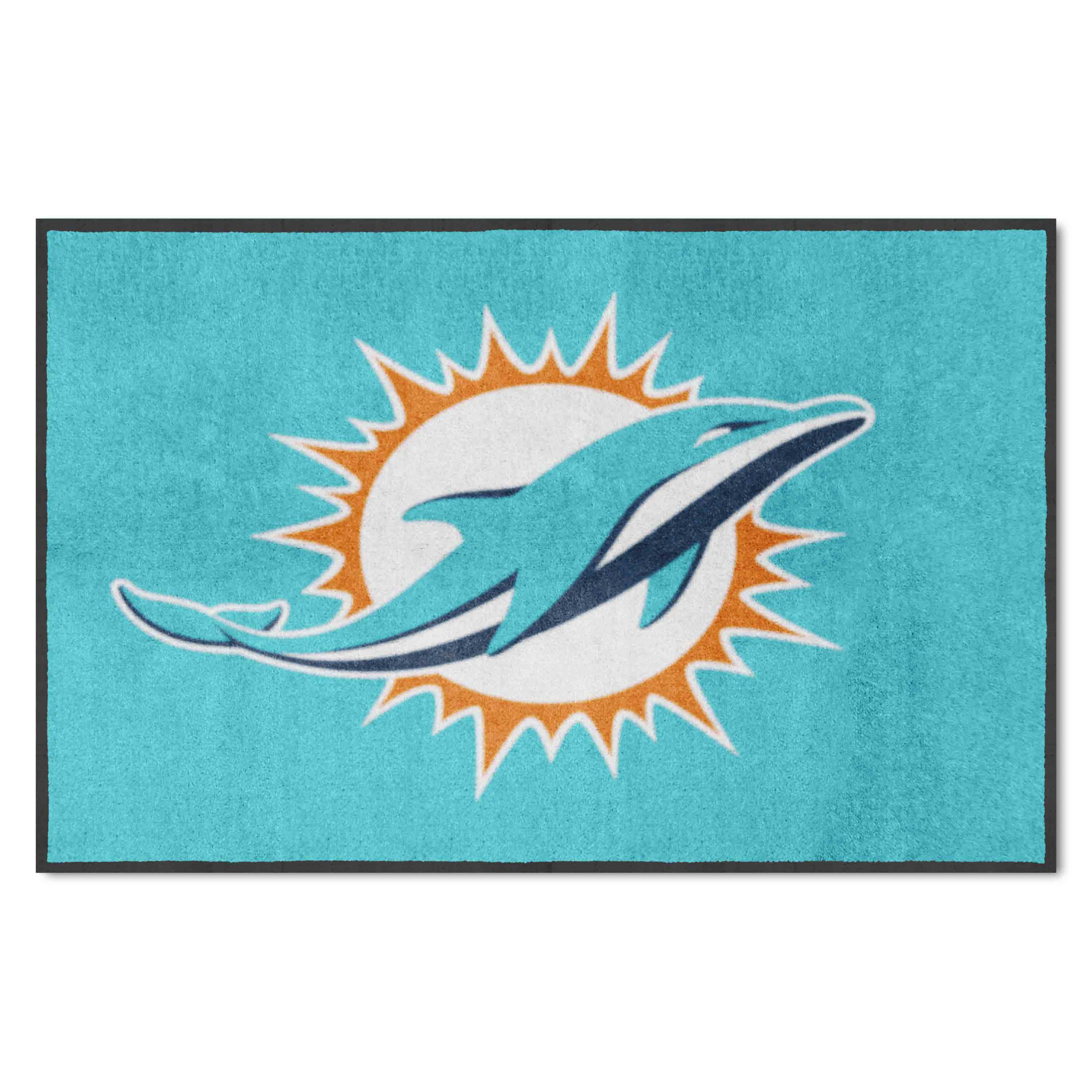 Miami Dolphins 4X6 High-Traffic Mat with Durable Rubber Backing - Landscape Orientation