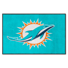 Miami Dolphins 4X6 High-Traffic Mat with Durable Rubber Backing - Landscape Orientation