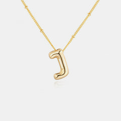 Gold-Plated Letter Pendant Necklace Trendsi