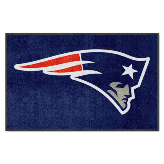 New England Patriots 4X6 High-Traffic Mat with Durable Rubber Backing - Landscape Orientation