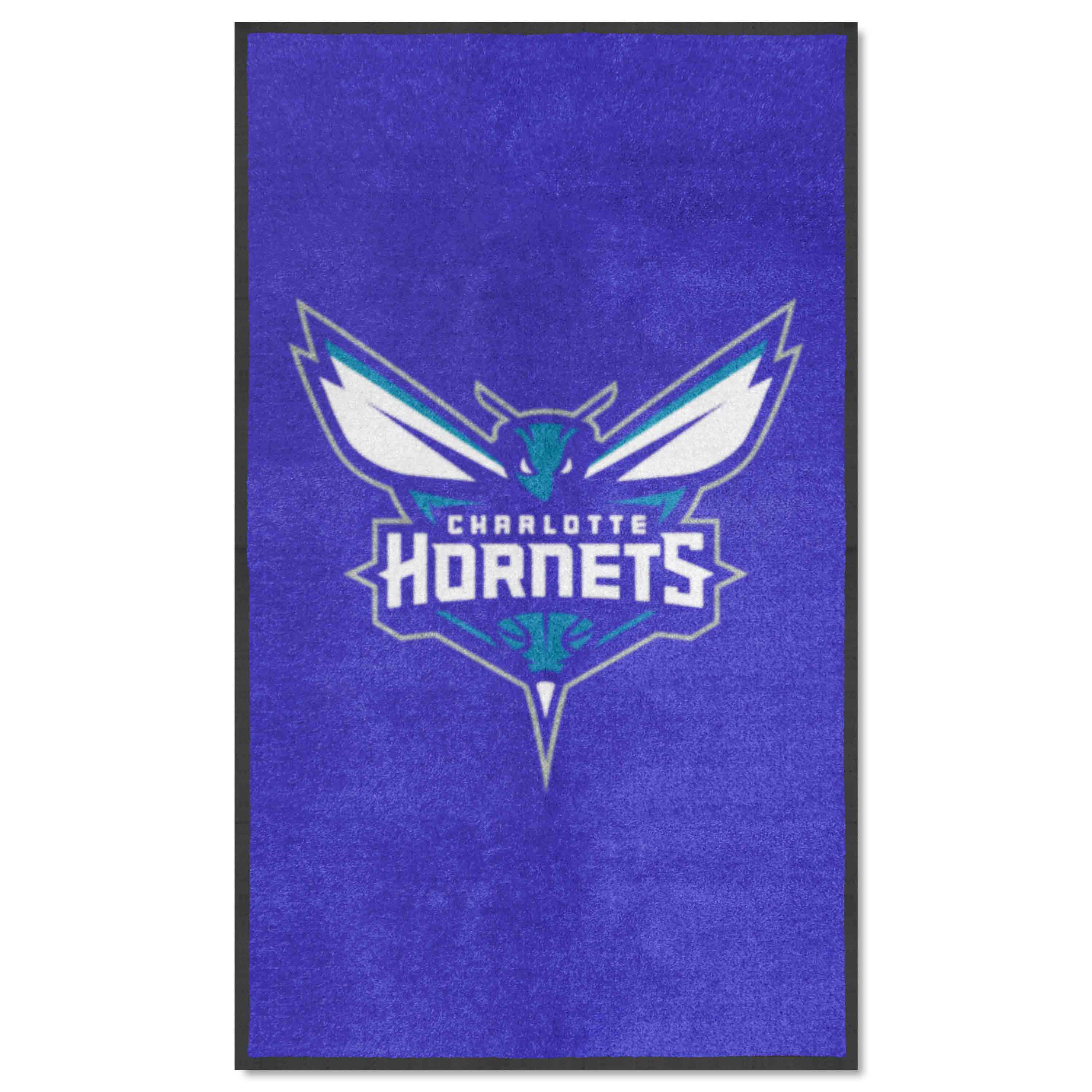 Charlotte Hornets 3X5 High-Traffic Mat with Durable Rubber Backing - Portrait Orientation - Charlotte Hornets