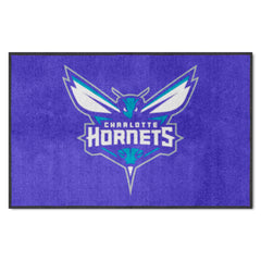 Charlotte Hornets 4X6 High-Traffic Mat with Durable Rubber Backing - Landscape Orientation