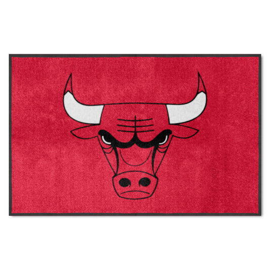 Chicago Bulls 4X6 High-Traffic Mat with Durable Rubber Backing - Landscape Orientation