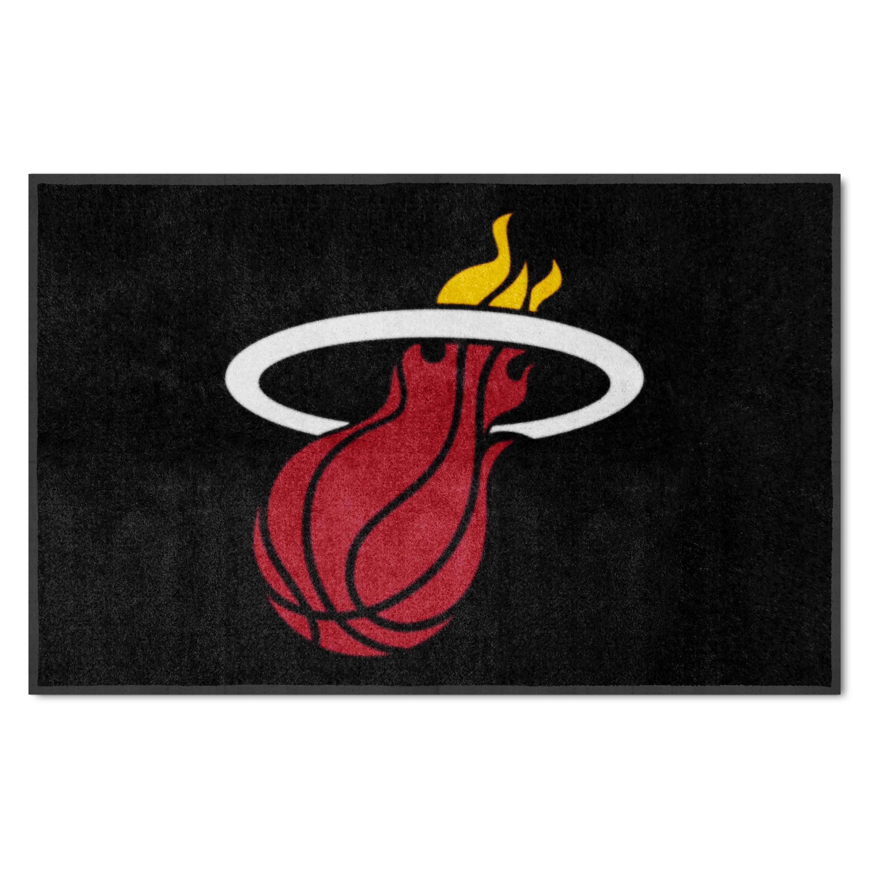 Miami Heat 4X6 High-Traffic Mat with Durable Rubber Backing - Landscape Orientation