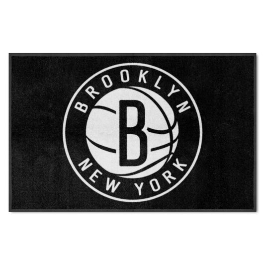 Brooklyn Nets 4X6 High-Traffic Mat with Durable Rubber Backing - Landscape Orientation