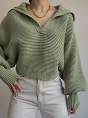 Johnny Collar Long Sleeve Sweater - Trendsi