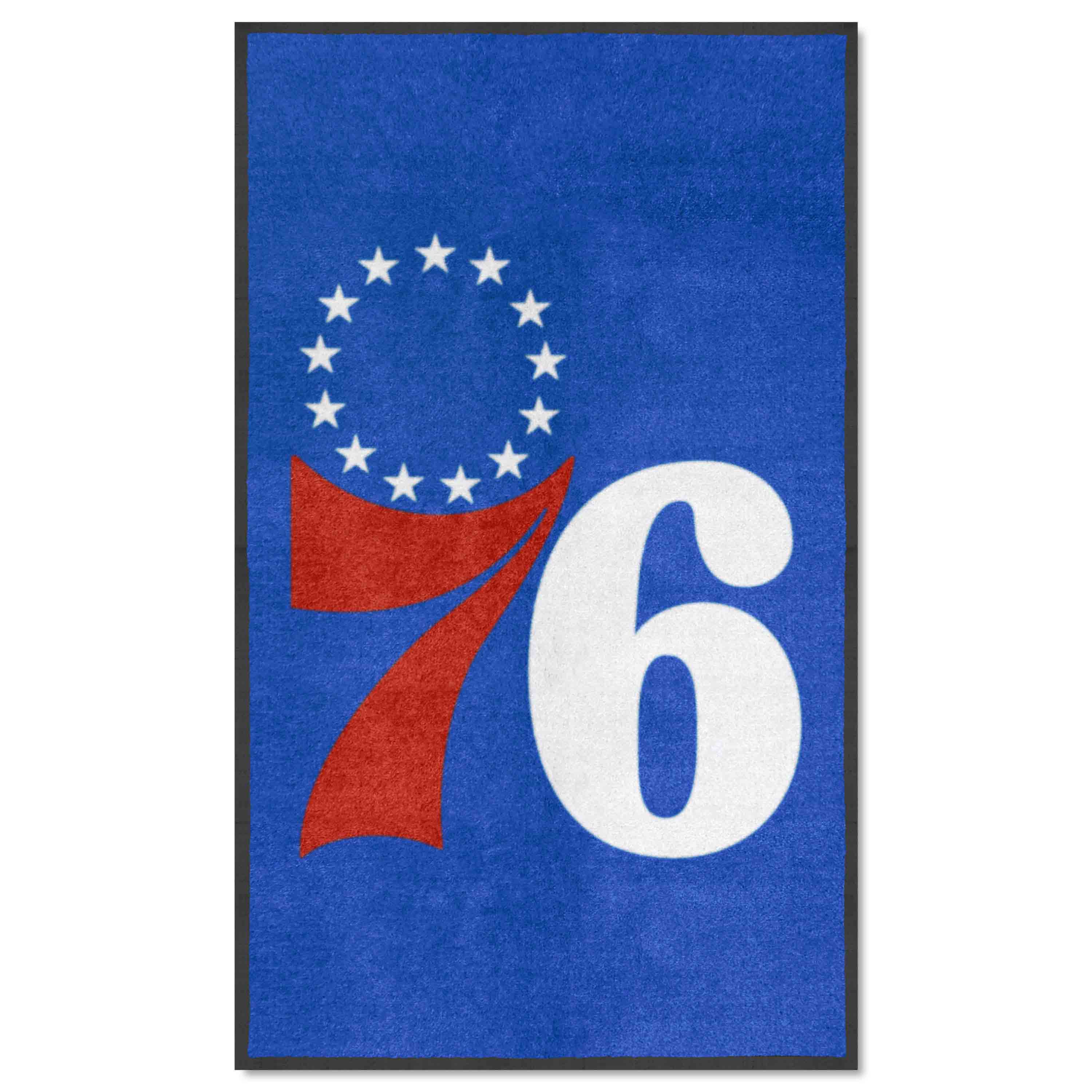 Philadelphia 76ers 3X5 High-Traffic Mat with Durable Rubber Backing - Portrait Orientation