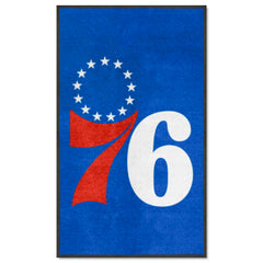 Philadelphia 76ers 3X5 High-Traffic Mat with Durable Rubber Backing - Portrait Orientation