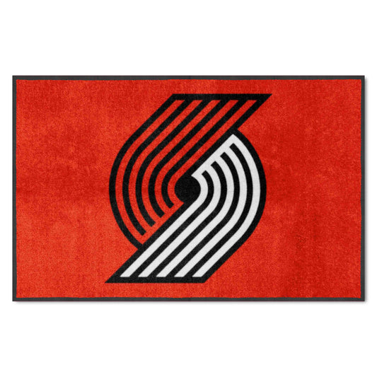 Portland Trail Blazers 4X6 High-Traffic Mat with Durable Rubber Backing - Landscape Orientation