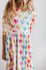 Lotta Love 3/4 Sleeve Pocket Twirl Dress