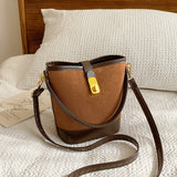 PU Leather Bucket Crossbody Bag - Flyclothing LLC