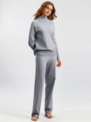 Basic Bae Turtleneck Raglan Sleeve Top and Pants Sweater Set - Trendsi