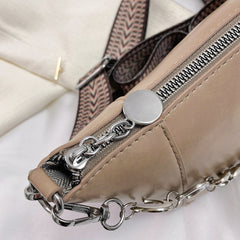 PU Leather Chain Trim Crossbody Bag - Trendsi