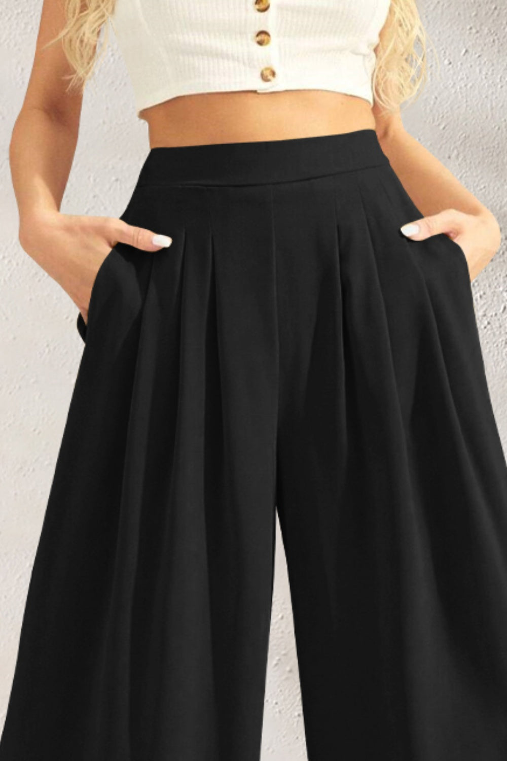 High Waist Wide Leg Pants Trendsi