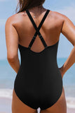 Twisted Crisscross V-Neck One-Piece Swimwear Trendsi