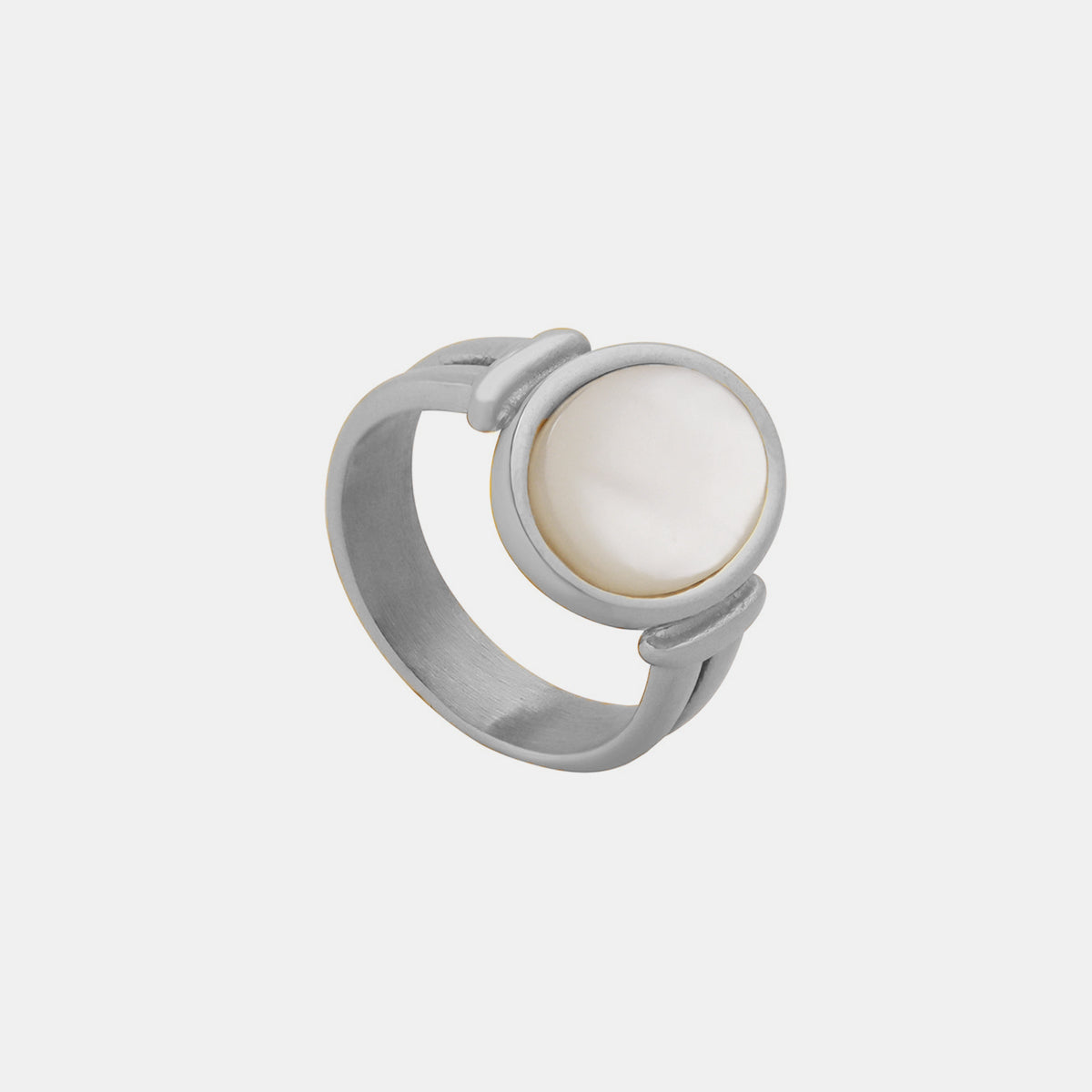 Titanium Steel White Sea Shell Ring - Flyclothing LLC