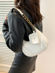 PU Leather Shoulder Bag with EarPods Bag - Trendsi