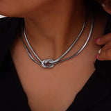 Titanium Steel Knot Necklace Trendsi