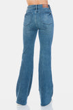 Judy Blue Full Size Tummy Control Cut Hem Flare Jeans - Trendsi