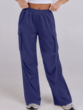 Elastic Waist Wide Leg Pants with Pockets