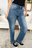 Judy Blue Full Size Mid Rise Release Hem Jeans - Trendsi