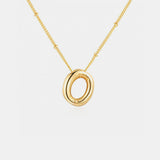 Gold-Plated Letter Pendant Necklace Trendsi