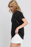 Double Take Full Size Cutout Round Neck Short Sleeve T-Shirt - Trendsi