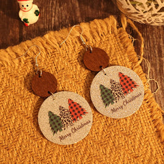 PU Leather Christmas Tree Earrings - Trendsi