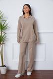 Dropped Shoulder Sweater and Long Pants Set - Flyclothing LLC