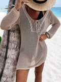 Openwork Tie Neck Cover-Up - Flyclothing LLC