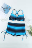 Drawstring Sweetheart Neck Bikini Set - Flyclothing LLC